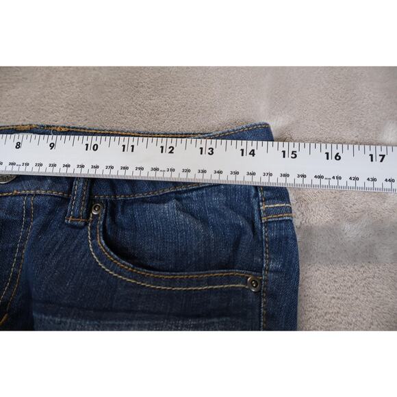 Mudd Jeans Womens 5S Blue Mid Rise Straight Leg Denim Pants Embroidered Pockets - Picture 5 of 8